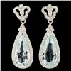 Image 1 : 14K Gold 7.22ct Aquamarine & 1.05ctw Diamond Earri