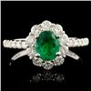 Image 1 : 18K Gold 0.55ct Emerald & 0.71ctw Diamond Ring