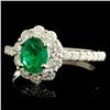 Image 2 : 18K Gold 0.55ct Emerald & 0.71ctw Diamond Ring