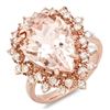 Image 1 : 14K Gold 7.00ct Morganite & 0.75ct Diamond Ring