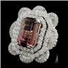 Image 2 : 18K Gold 8.62ct Tourmaline & 4.56ctw Diamond Ring