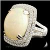 Image 2 : 14K Gold 8.45ct Opal & 1.37ctw Diamond Ring