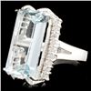 Image 2 : 14K Gold 7.47ct Aquamarine & 0.46ctw Diamond Ring