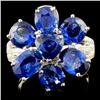 18K Gold 7.74ct Sapphire & 0.23ctw Diamond Ring