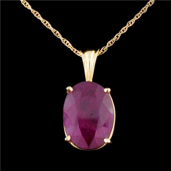 14K Gold 6.75ct Ruby Pendant