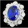 Image 2 : 18K Gold 23.15 Tanzanite & 4.74ct Diamond Ring