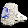 Image 2 : 18K Gold 3.44ct Tanzanite & 1.58ctw Diamond Ring
