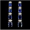 14K Gold 5.00ct Sapphire & 0.35ctw Diamond Earring