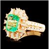 Image 2 : 18K Gold 2.26ct Emerald & 1.11ctw Diamond Ring