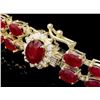 Image 2 : 14k Gold 20.00ct Ruby & 0.50ct Diamond Bracelet