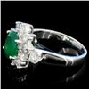 Image 3 : 14K Gold 3.00ct Emerald & 1.20ctw Diamond Ring