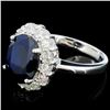 Image 3 : 14K Gold 4.00ct Sapphire & 1.00ctw Diamond Ring