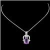 Image 2 : 14K Gold 2.38ct Amethyst & 0.04ctw Diamond Pendant