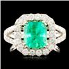 Image 1 : 18K Gold 2.14ct Emerald & 1.25ctw Diamond Ring