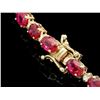 Image 2 : 14k Gold 17.00ct Ruby & 0.70ct Diamond Bracelet