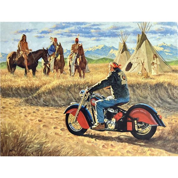 Robert Tate- Original Giclee on Canvas "Indians"