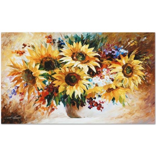Leonid Afremov (1955-2019) "Sunflowers" Limited Edition Giclee on Canvas, Numbered and Signed. This 