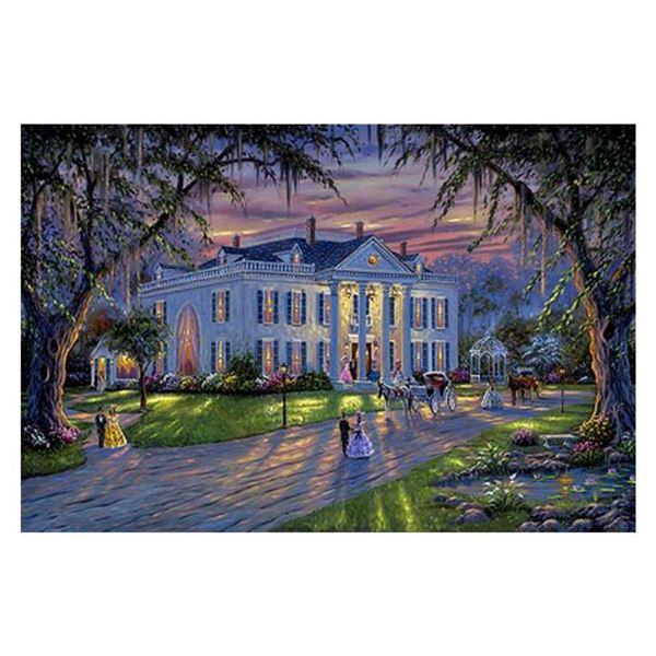 Robert Finale, "Evening Charm" Hand Signed, Artist Embellished Limited Edition on Canvas with COA.