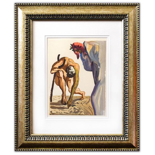 Salvador Dali- Original Color Woodcut on B.F.K. Rives Paper "Purgatory 7"