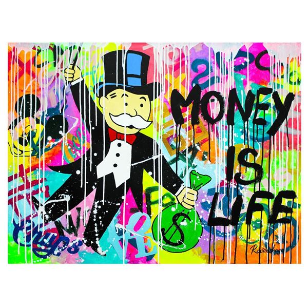 Nastya Rovenskaya- Original Oil on Canvas "Monopoly Money"