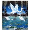 Image 1 : Ken Shotwell, "3-D Egrets" Hand Signed Original Panting on Board with Certificate of Authenticity.