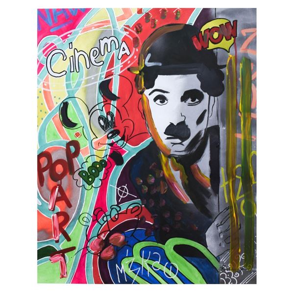 Nastya Rovenskaya- Mixed Media "Chaplin Is Hiding"