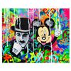Image 1 : Nastya Rovenskaya- Mixed Media "Chaplin & Mickey Mouse"