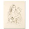 Image 1 : "Robert with Mother and Sister" Limited Edition Lithograph by Edna Hibel (1917-2014), Numbered and H