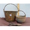 Image 1 :  LOT OF 3 - COPPER PAIL, SHEARS, CAST POT