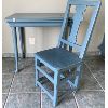 Image 1 : SMALL PAINTED ANTIQUE DESK & CHAIR - 19" X 31" X 28"