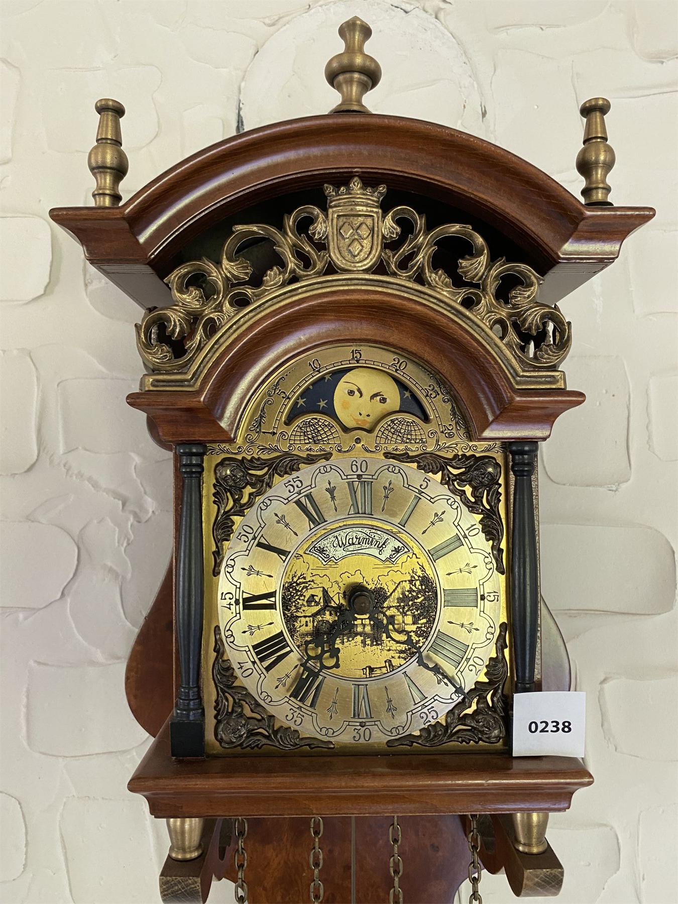 WARMINK WALL CLOCK W/ WEIGHTED PENDULUMS 20"