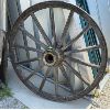 Image 1 : 45 INCH WOODEN SPOKED WAGON WHEEL W/ HUB