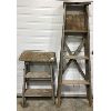 Image 1 : LOT OF 2 - WOODEN STEP LADDERS