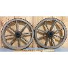 Image 1 : LOT OF 2 - SMALL WOODEN WAGON WHEELS - 16" DIA