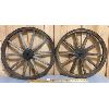 Image 1 : LOT OF 2 - WOODEN WAGON WHEELS - 18" & 19" DIA