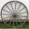 Image 1 : 38 INCH WOOD SPOKED WAGON WHEEL