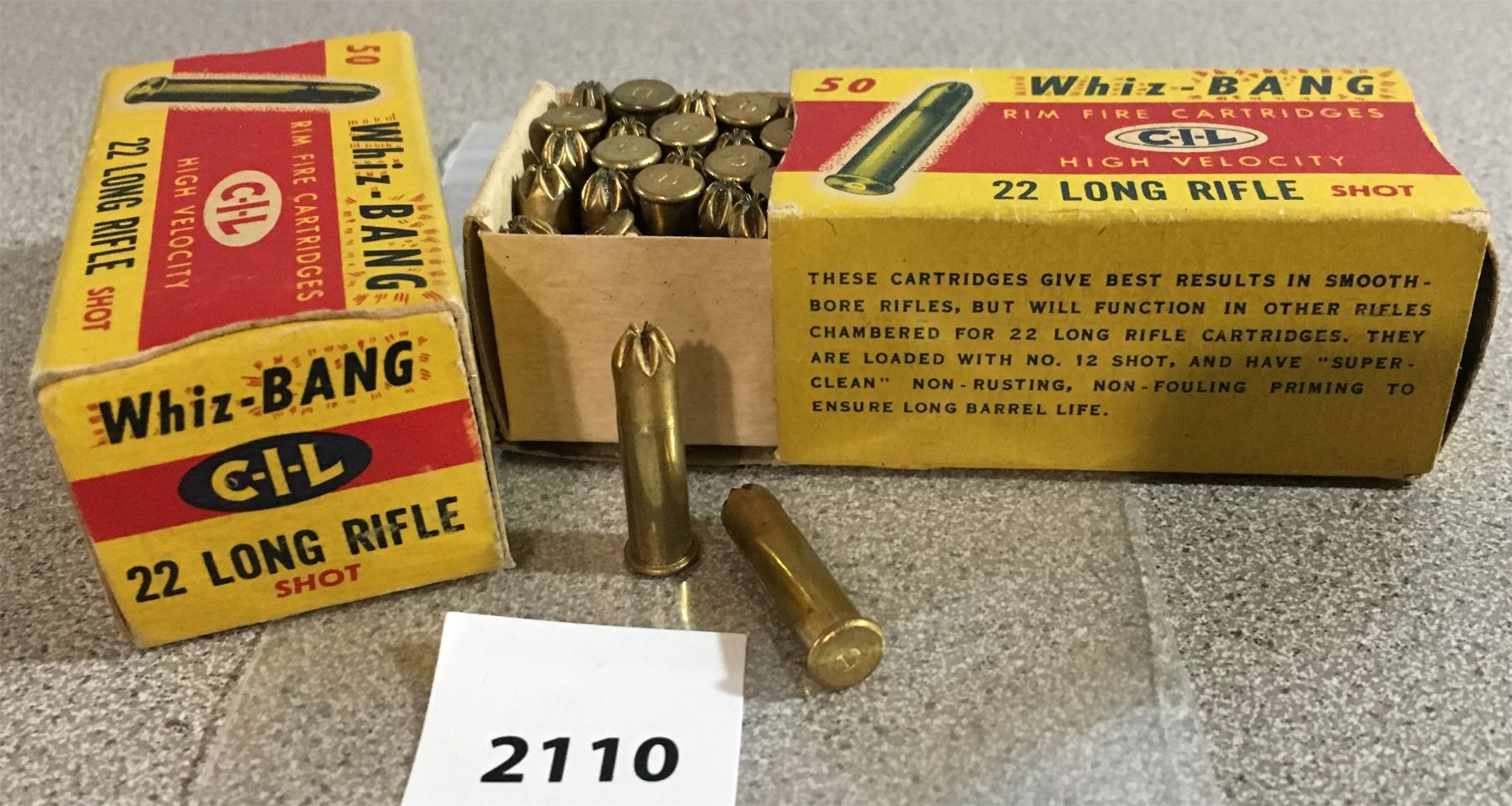 100 X CIL WHIZ BANG .22 LR SHOT SHELLS - COLLECTIBLE BOXES