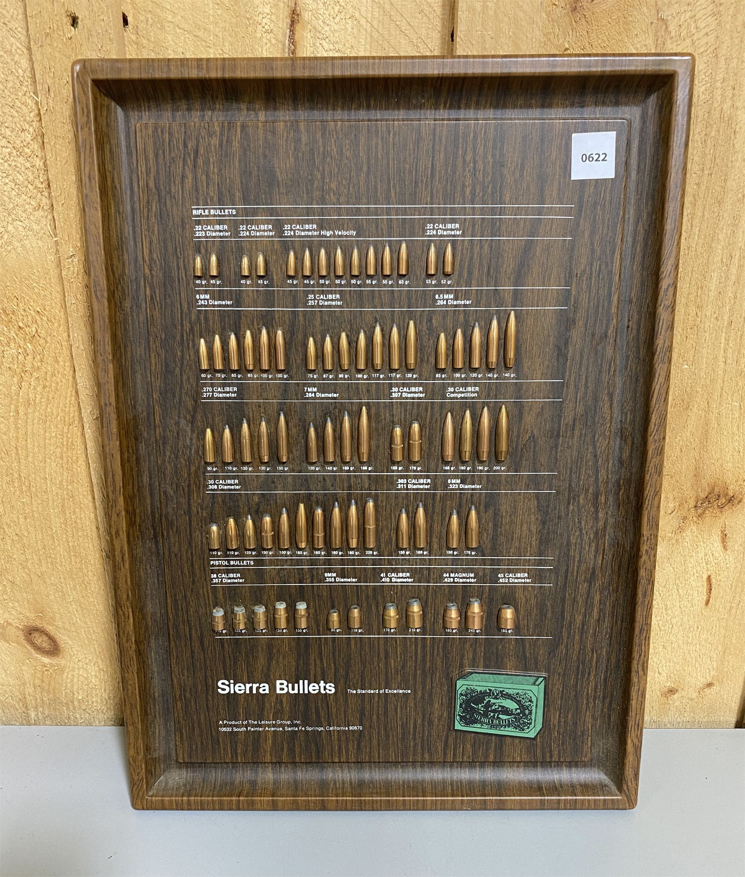 SIERRA BULLET DISPLAY - 15 X 19 INCHES