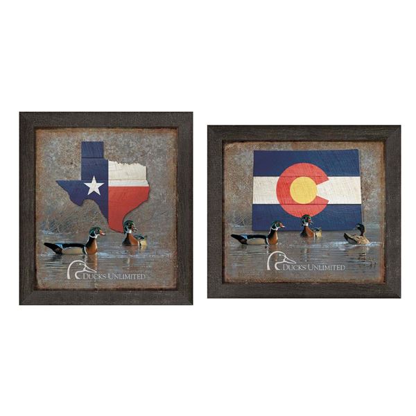 Custom State Flag Framed Tin Sign
