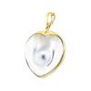 Image 2 : 0.03 ctw Diamond and Black Mother of Pearl Heart Shaped Pendant - 14KT Yellow Go