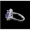Image 3 : 14KT White Gold 3.87 ctw Tanzanite and Diamond Ring