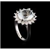 Image 4 : 4.28 ctw Aquamarine and Diamond Ring - 14KT White Gold