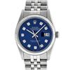 Image 3 : Rolex Mens Stainless Steel 36MM Blue Diamond Datejust Wristwatch