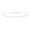 Image 2 : Two-Tone Ankle Bracelet - 14KT White and Yellow Gold