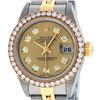 Image 2 : Rolex Ladies Quickset 2 Tone Champagne 1 ctw YG Diamond Oyster Perpetual Datejus