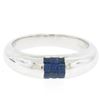 Image 1 : 18k White Gold 0.65 ctw Invisible Set Royal Blue Princess Sapphire Band Ring