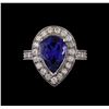 Image 2 : 14KT White Gold 3.30 ctw Tanzanite and Diamond Ring