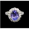 Image 2 : 14KT White Gold 3.82 ctw Tanzanite and Diamond Ring