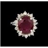 Image 2 : 14KT White Gold 8.81 ctw Ruby and Diamond Ring