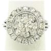 Image 1 : Vintage Hand Made 18K Gold 1.90 ctw Round BRILLIANT Diamond Cluster Cocktail Rin
